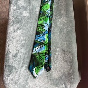 J. Garcia Sunset Green and Blue Men's‎ Tie collectors edition 100% silk